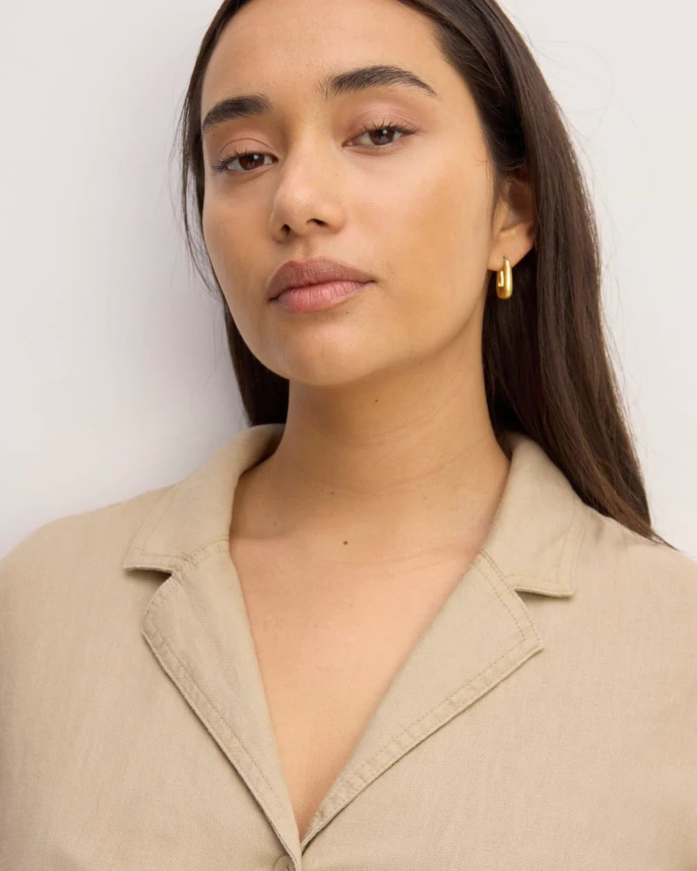 NWT Everlane The Shirtdress in Linen - Trench Coat Khaki | Size Large