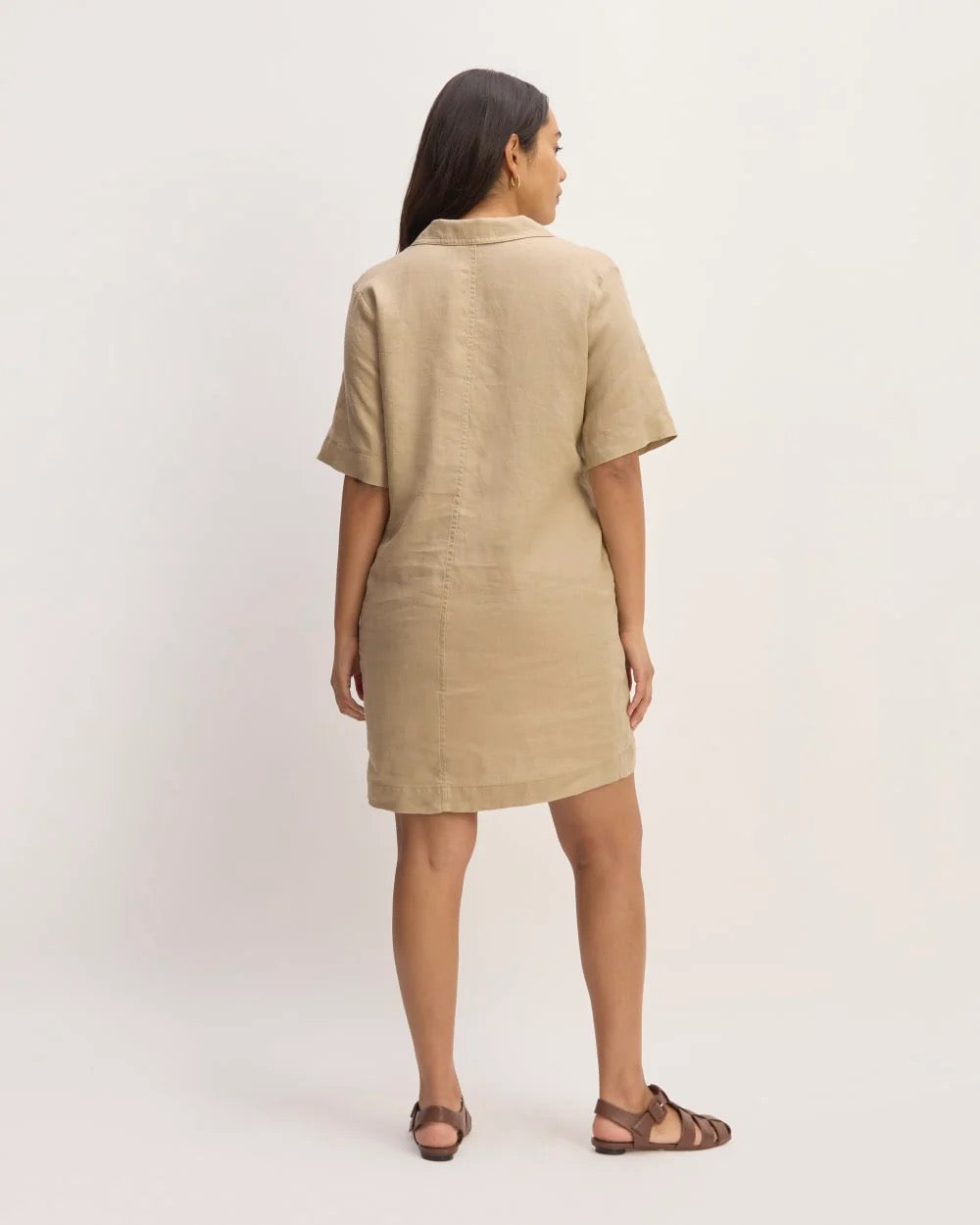 NWT Everlane The Shirtdress in Linen - Trench Coat Khaki | Size Large