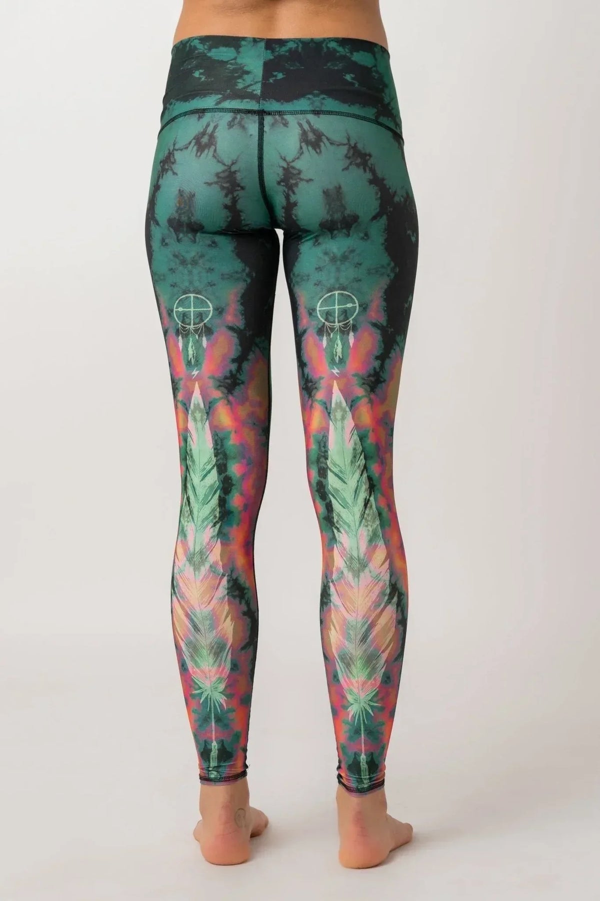 Teeki Feather Print Dreamcatcher Yoga Leggings | Size Small