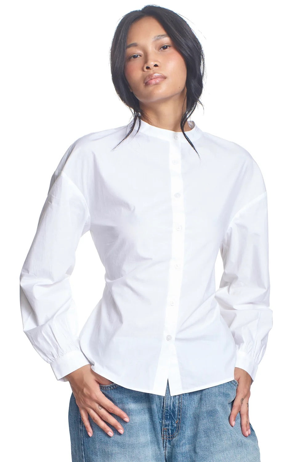 NWT Corey Lynn Calter Big Sky Shirt in White | Size Small