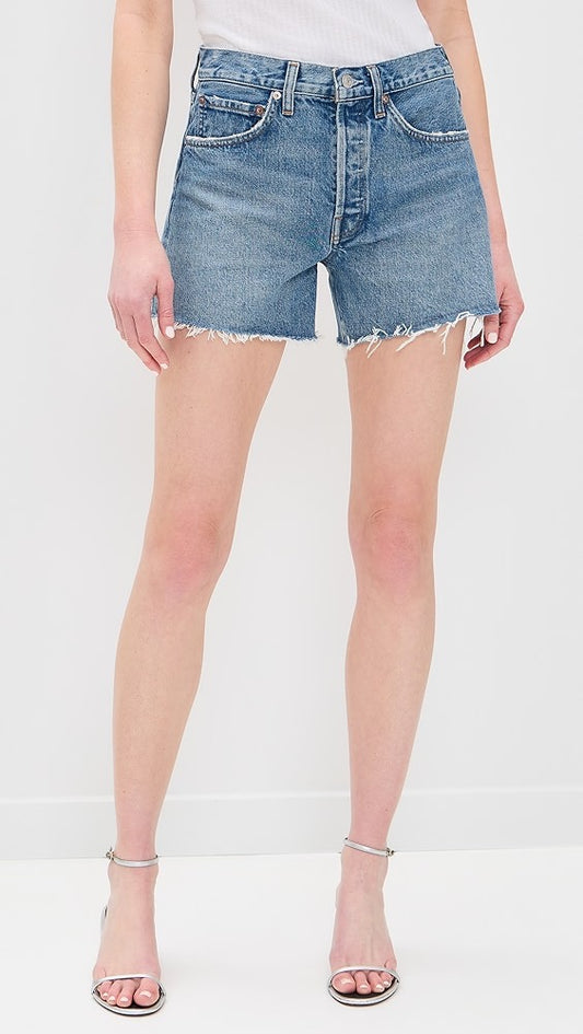 Agolde Parker Long High Rise Loose Fit Vintage Denim Shorts | Size 31