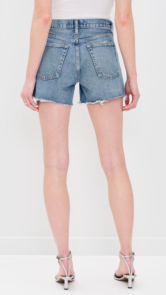 Agolde Parker Long High Rise Loose Fit Vintage Denim Shorts | Size 31