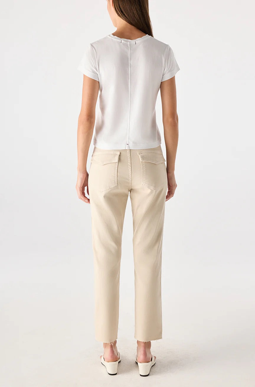 AMO Denim Easy Army Trouser in Dove Off-White Raw Hem Utility Pants | Size 29