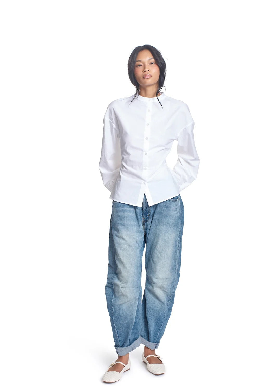 NWT Corey Lynn Calter Big Sky Shirt in White | Size Small