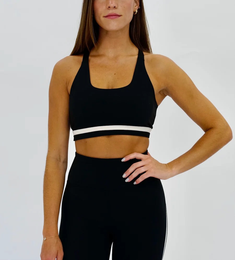 Seeav Butterly Black and White Sports Bra | Size Small