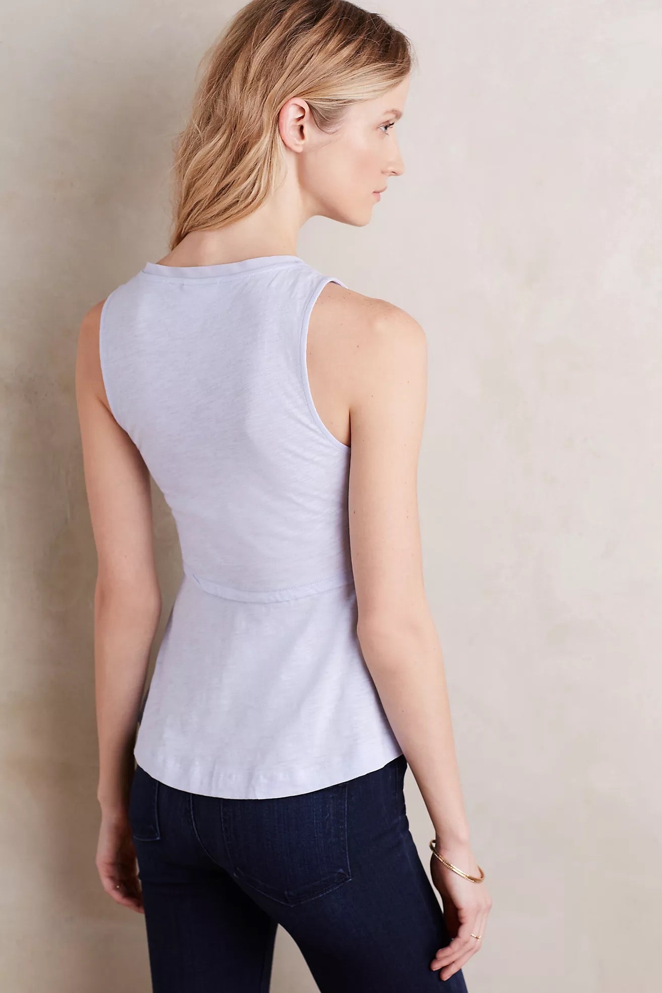 Anthropologie Deletta Amalia Peplum Tank Top in Lavender | Size Medium