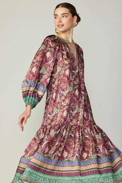 Current Air Paisley Printed Midi Dress | Size Small