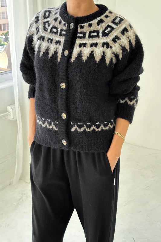 NWT Le Bon Shoppe Alpaca Cabin Cardigan in Black | Size M/L