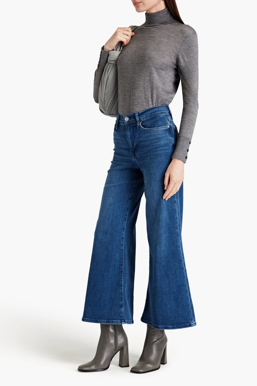 FRAME Le Palazzo Crop Wide Leg High Rise Jeans | Size 29