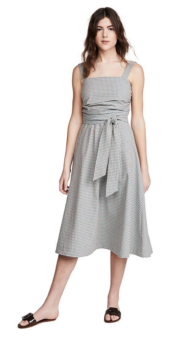 NWT Veronica Beard Positano Gingham Seersucker Dress | Size 8