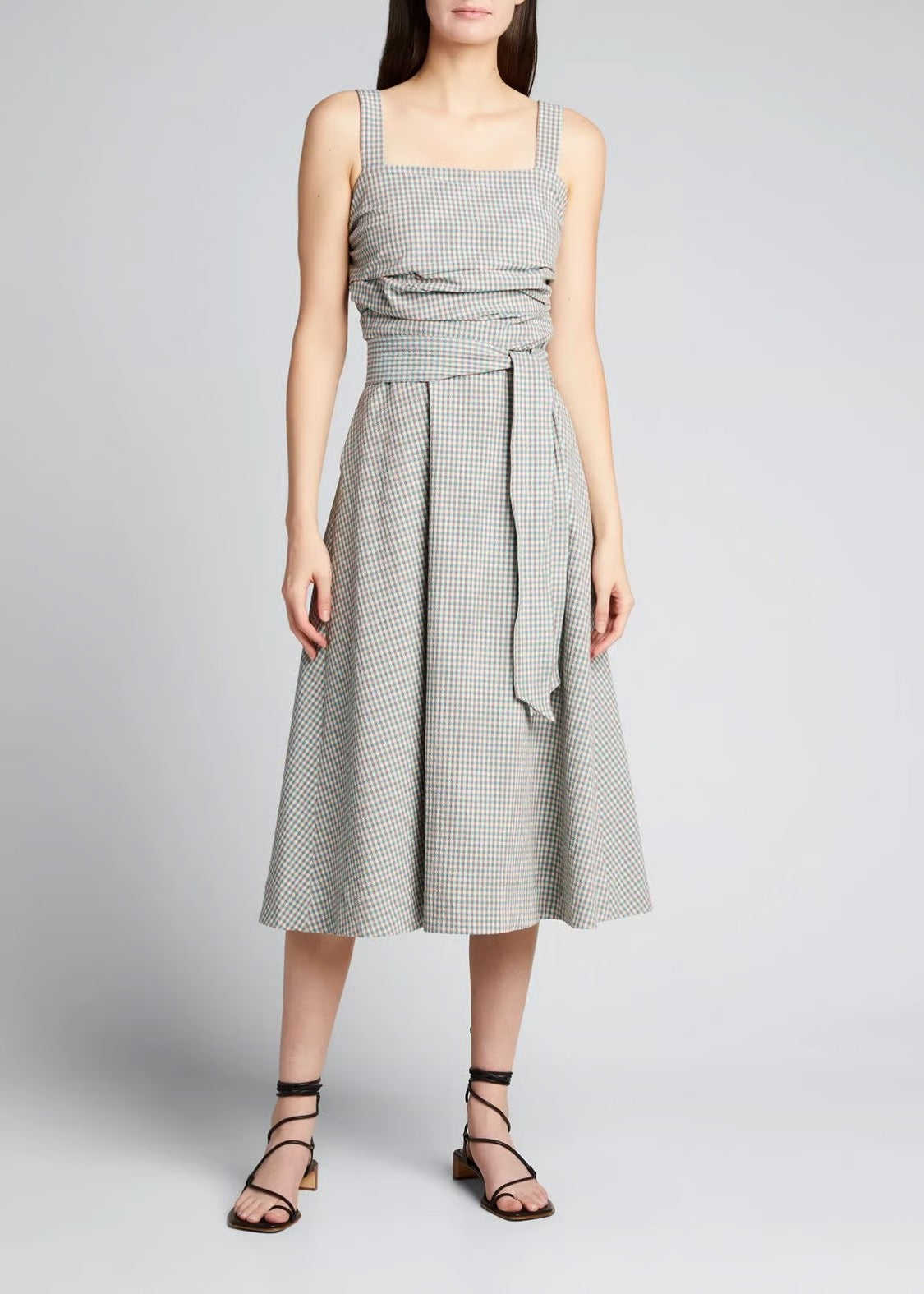 NWT Veronica Beard Positano Gingham Seersucker Dress | Size 8