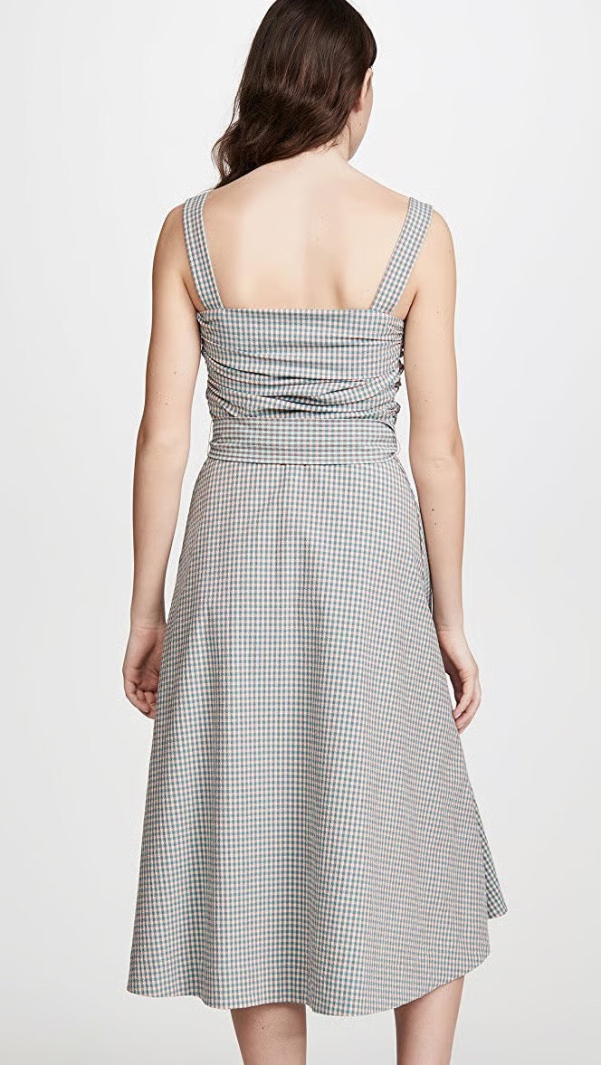 NWT Veronica Beard Positano Gingham Seersucker Dress | Size 8