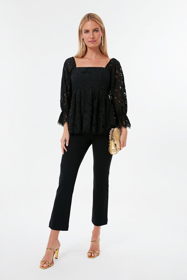 Tuckernuck Pomander Place Black Lace Daniella Top | Size Large