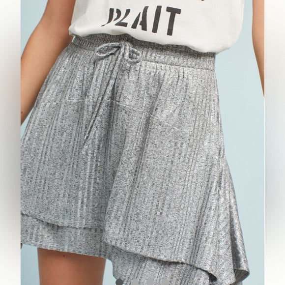 Anthropologie Dolan Silver Shimmer Skirt | Size Medium