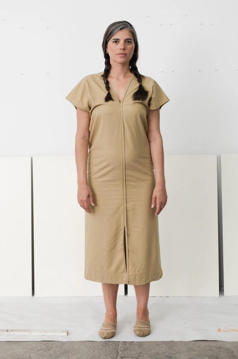 Baserange Dadar Silk Midi Dress in Nami Green | Size Small