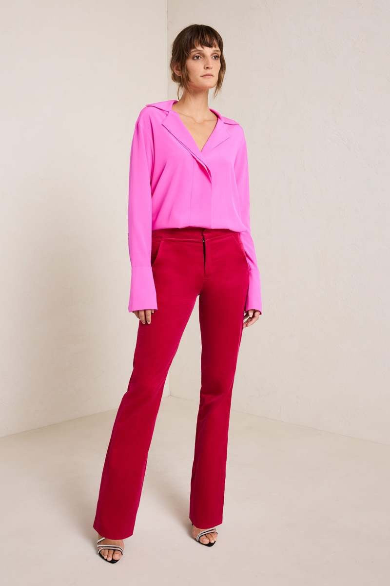 A.L.C. Hot Pink Silk Kinsley Top | Size 8