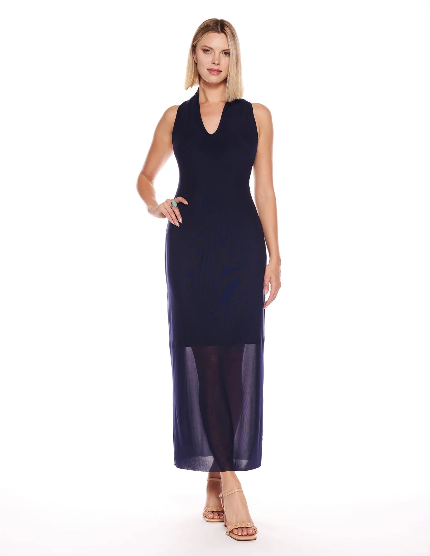 NWT Viereck Mesh Vodka Dress in Navy Blue | Size Medium