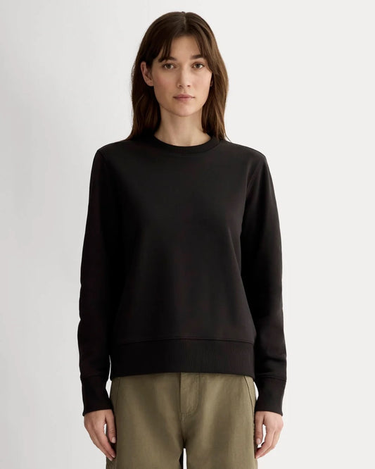 Everlane The Off Duty Terry Crewneck Sweatshirt in Black | Size XS