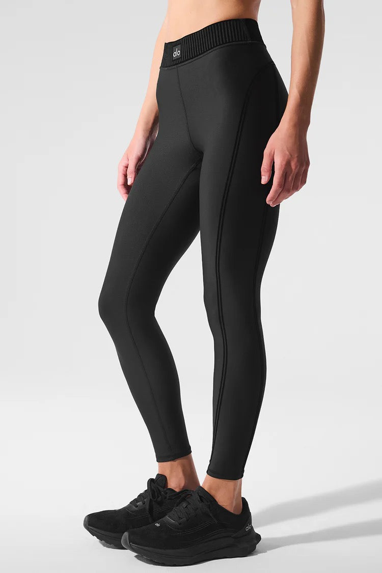 NWT Alo Yoga Airlift High-Waist 7/8 Line Up Legging in Black | Size XXS
