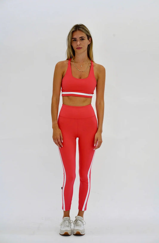 Seaav Sculpt Colorblock Leggings in Coral | Size Medium
