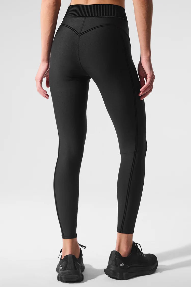 NWT Alo Yoga Airlift High-Waist 7/8 Line Up Legging in Black | Size XXS