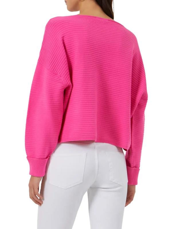 French Connection Babysoft Lena Slash Neck Ribbed Sweater in Pink | Size XS