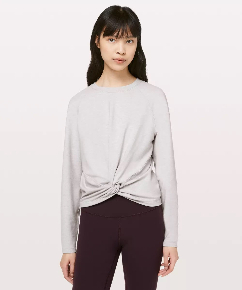 Lululemon Tuck and Gather Pullover in Light Gray