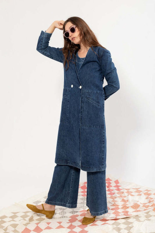 Carleen Birdie Duster in Pacific Blue Denim | Size Medium