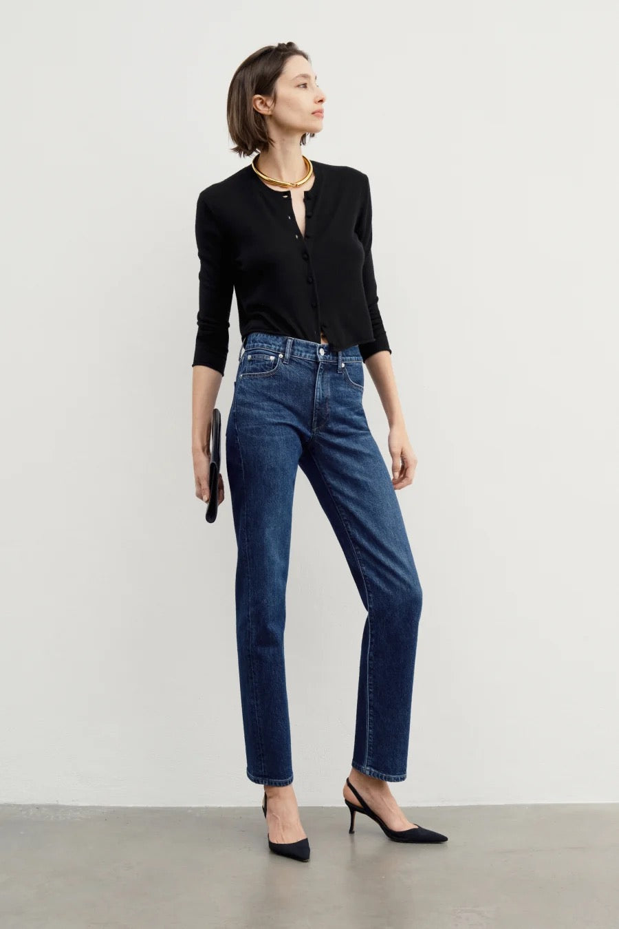 AYR The LaLa High Rise Straight Leg Jeans in Blue | Size 28