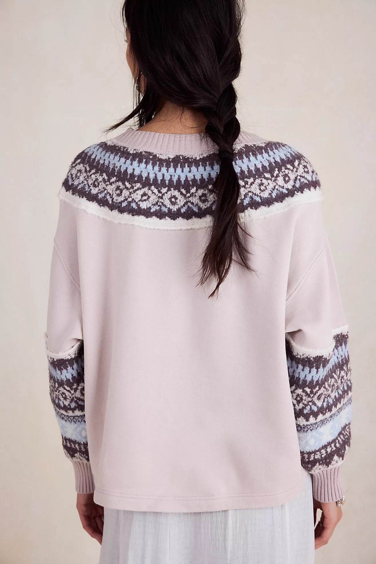 Free People Chilly Sweatshirt in Hushed Violet Combo | Size XS