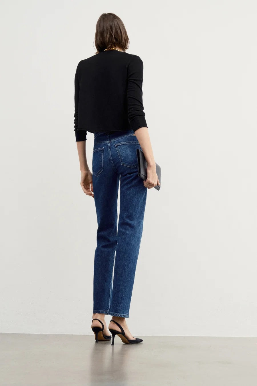 AYR The LaLa High Rise Straight Leg Jeans in Blue | Size 28