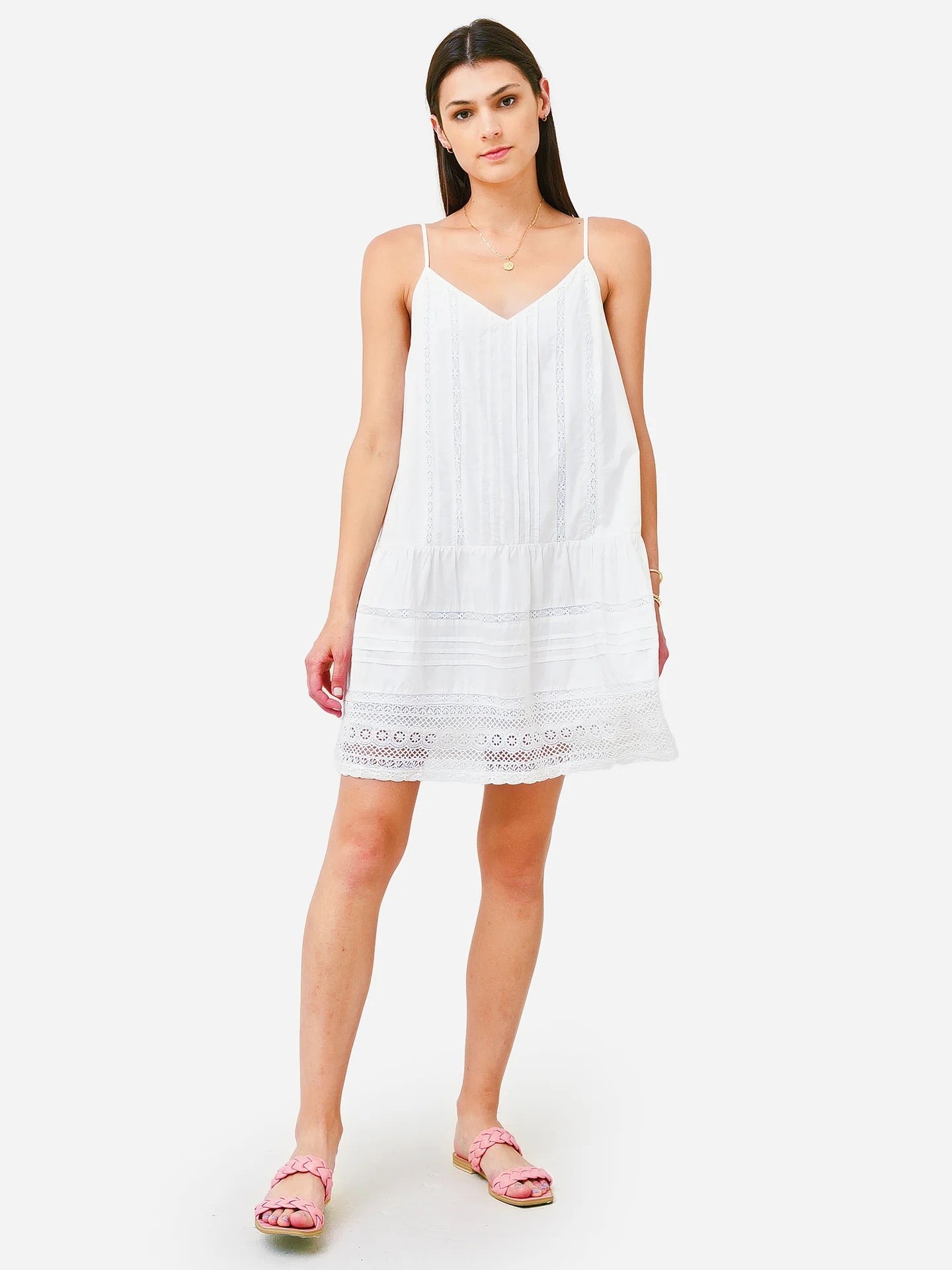 Velvet by Graham & Spencer White Cotton Lace Mini Dress | Size XS