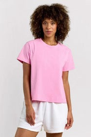nuuds Cotton Every Day Basic Pink Short Sleeve T-Shirt | Size Medium
