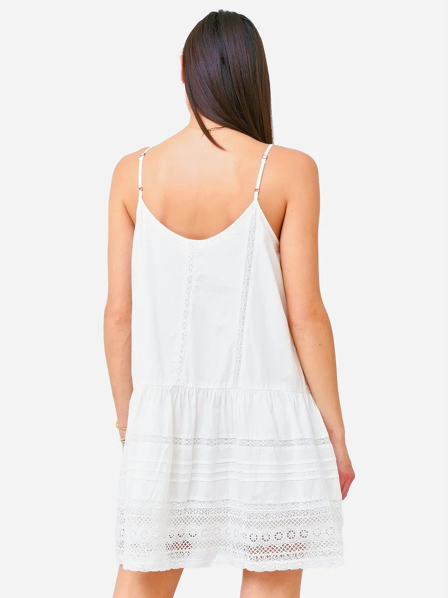 Velvet by Graham & Spencer White Cotton Lace Mini Dress | Size XS