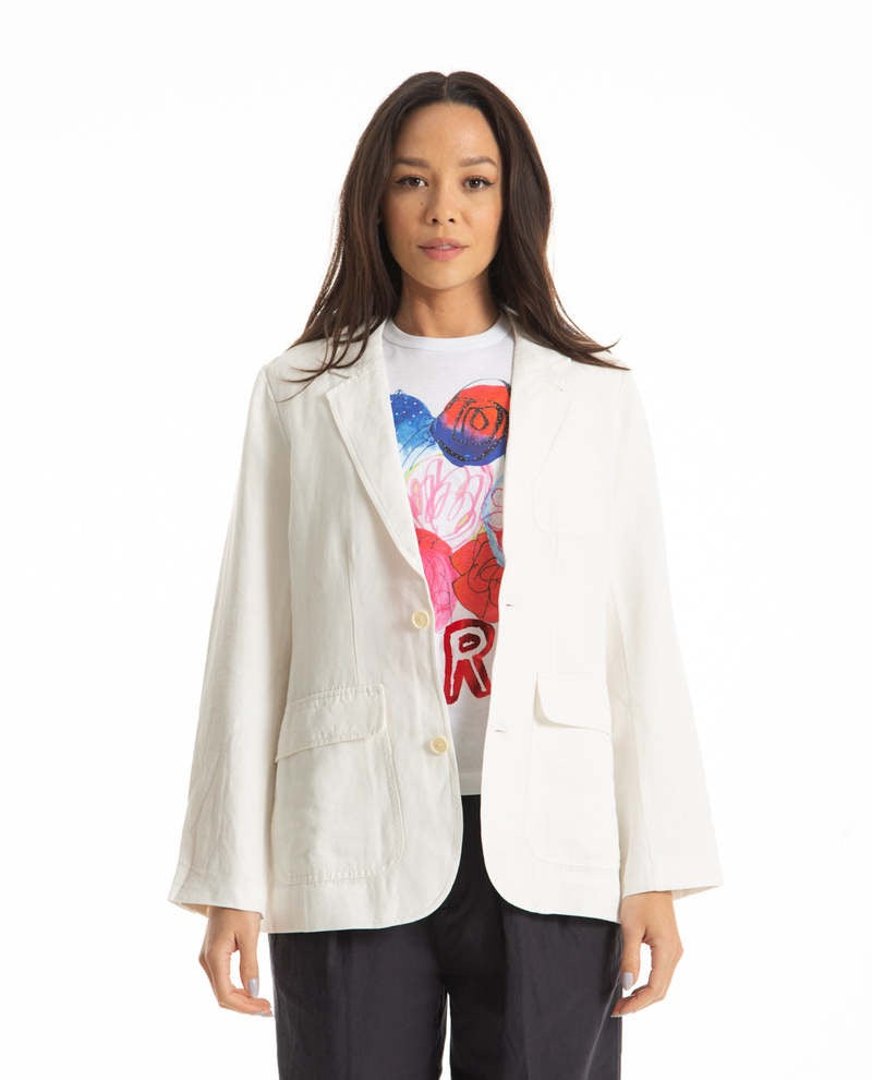 Alex Mill White Cotton Twill Blazer | Size Small