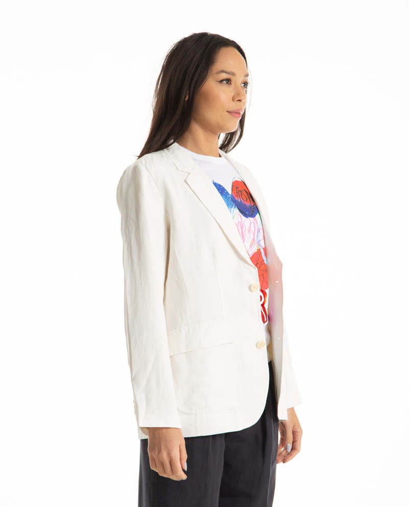 Alex Mill White Cotton Twill Blazer | Size Small