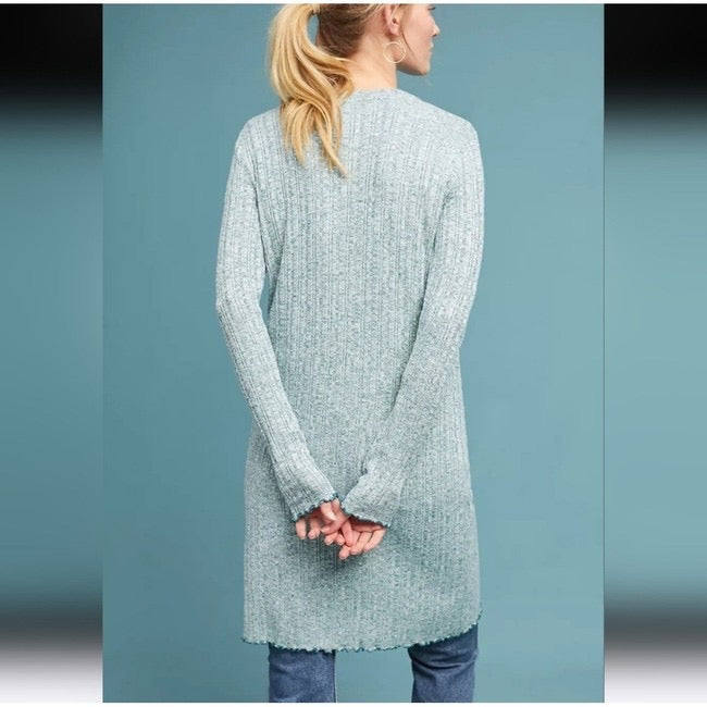 Akemi + Kin Chateaux Long Duster Cardigan in Seafoam Green | Size XS