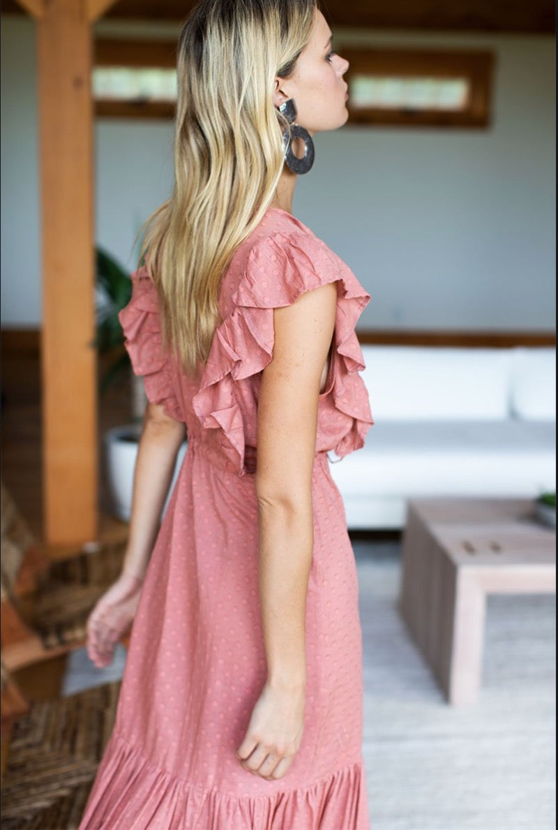 Emerson Fry Cotton Chandra Dress in Muted Clay | Size XS