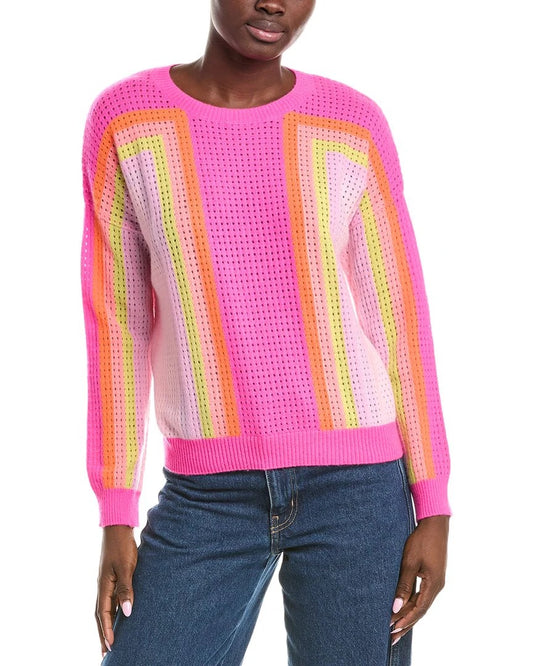 NWT Brodie Cashmere Rainbow Maya Cashmere Sweater | Size Medium