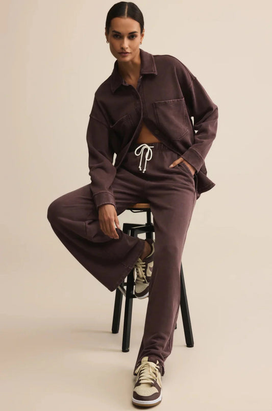 Z Supply NWT Hunter Knit Sweatpants in Chocolate Cherry | Size Small