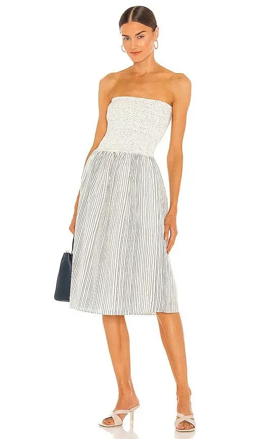 Rag & Bone Aster Pinstripe Strapless Dress | Size Small