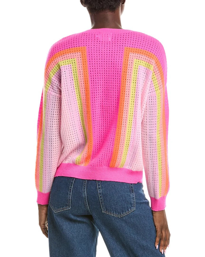 NWT Brodie Cashmere Rainbow Maya Cashmere Sweater | Size Medium