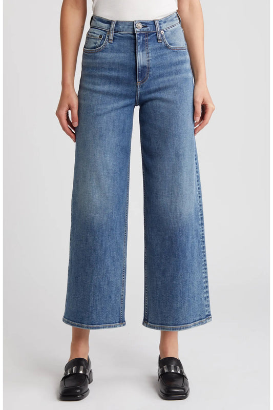 Rag & Bone High Rise Wide Leg Cropped Jeans | Size 30