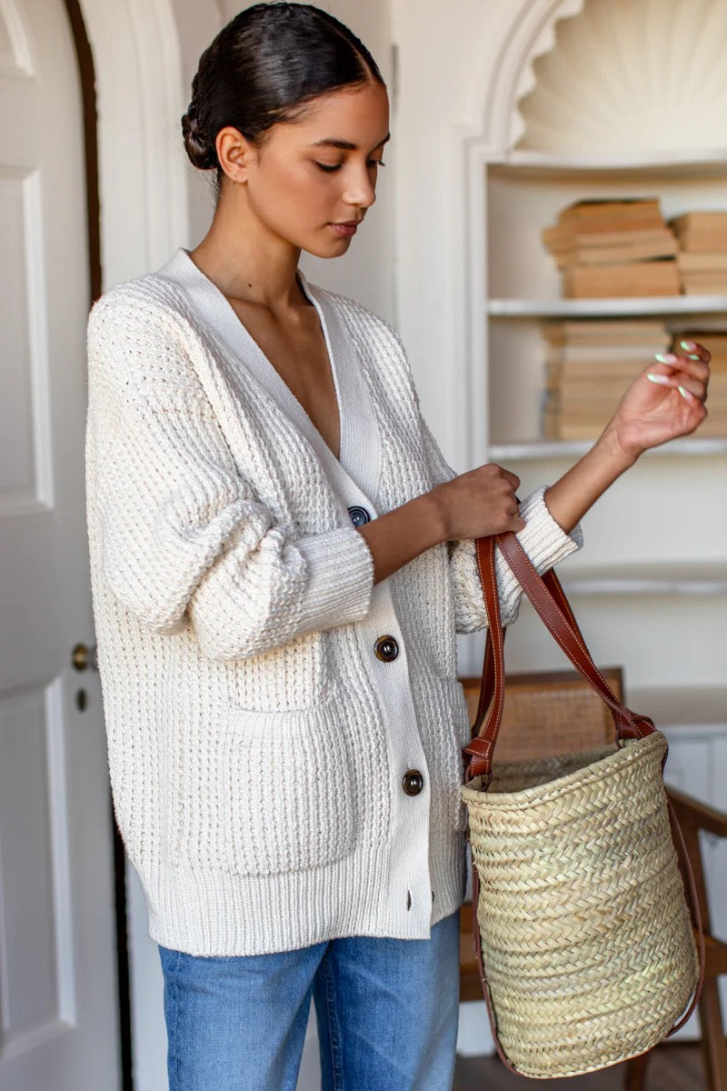 NWT Emerson Fry Cozy Cotton Cardigan in Ivory | Size Medium