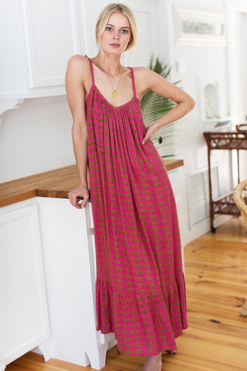 Emerson Fry India Summer Dress in Pink Cheetah | Size XS/S