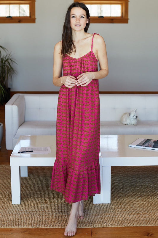 Emerson Fry India Summer Dress in Pink Cheetah | Size XS/S