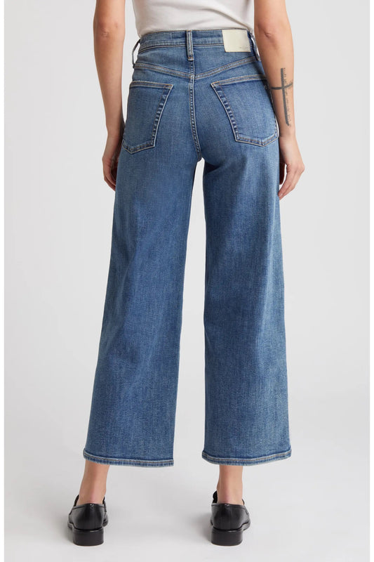 Rag & Bone High Rise Wide Leg Cropped Jeans | Size 30