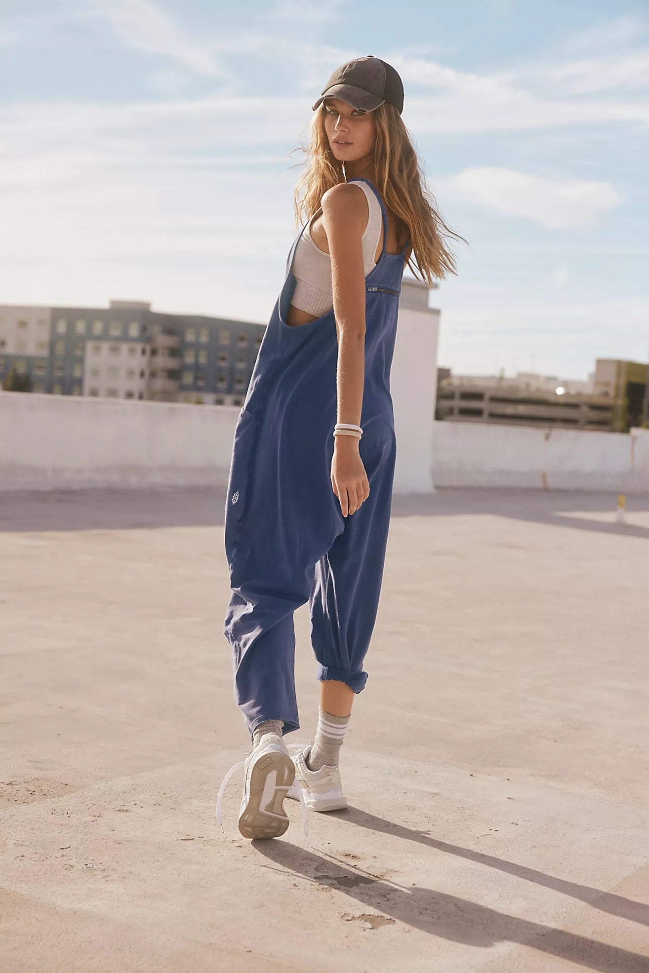 FP Movement x Free People Hot Shot Onesie in Supernova Navy Blue | Size Large