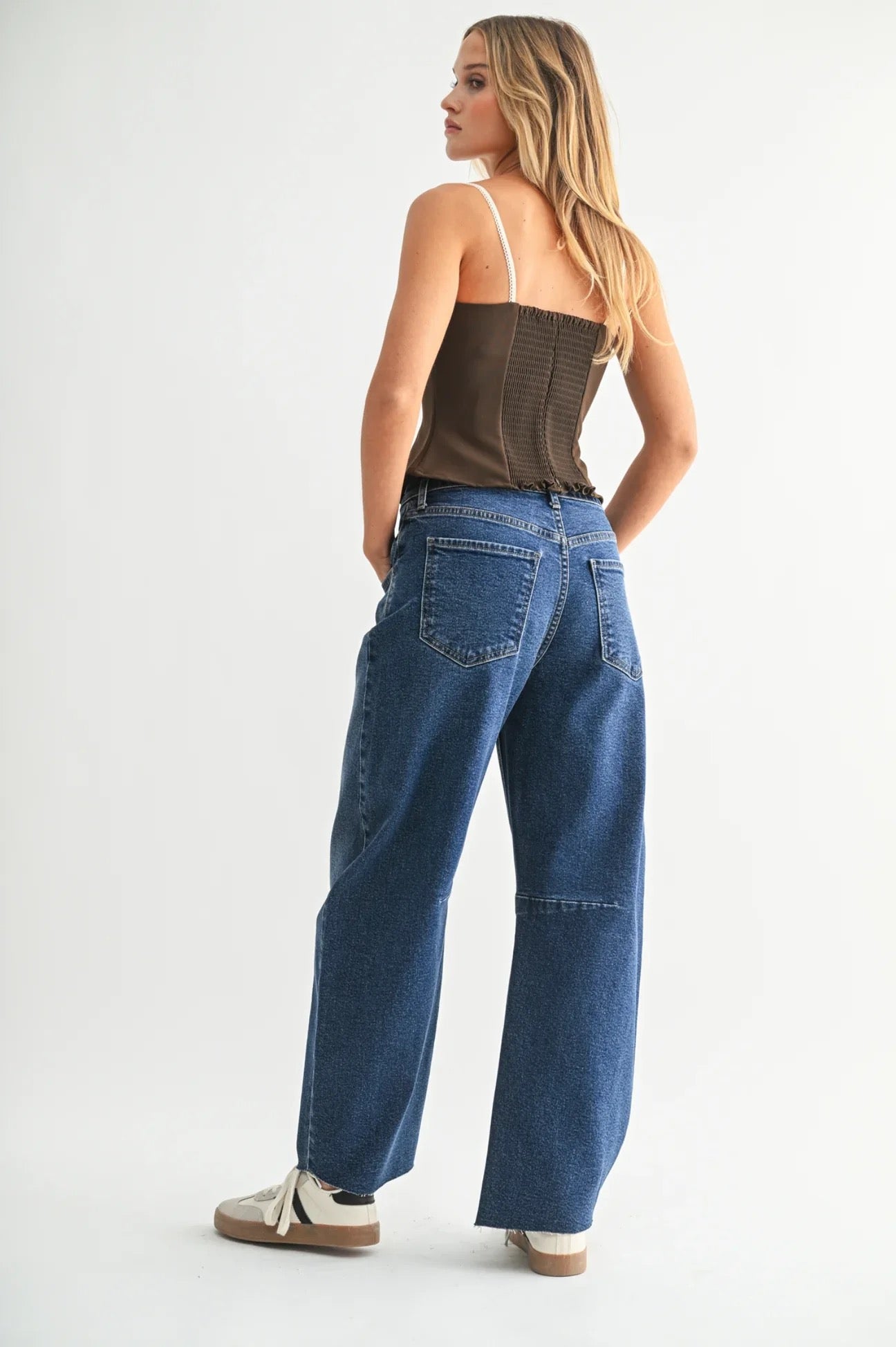 Just Black Denim High Rise Barrel Leg Jeans | Size 27