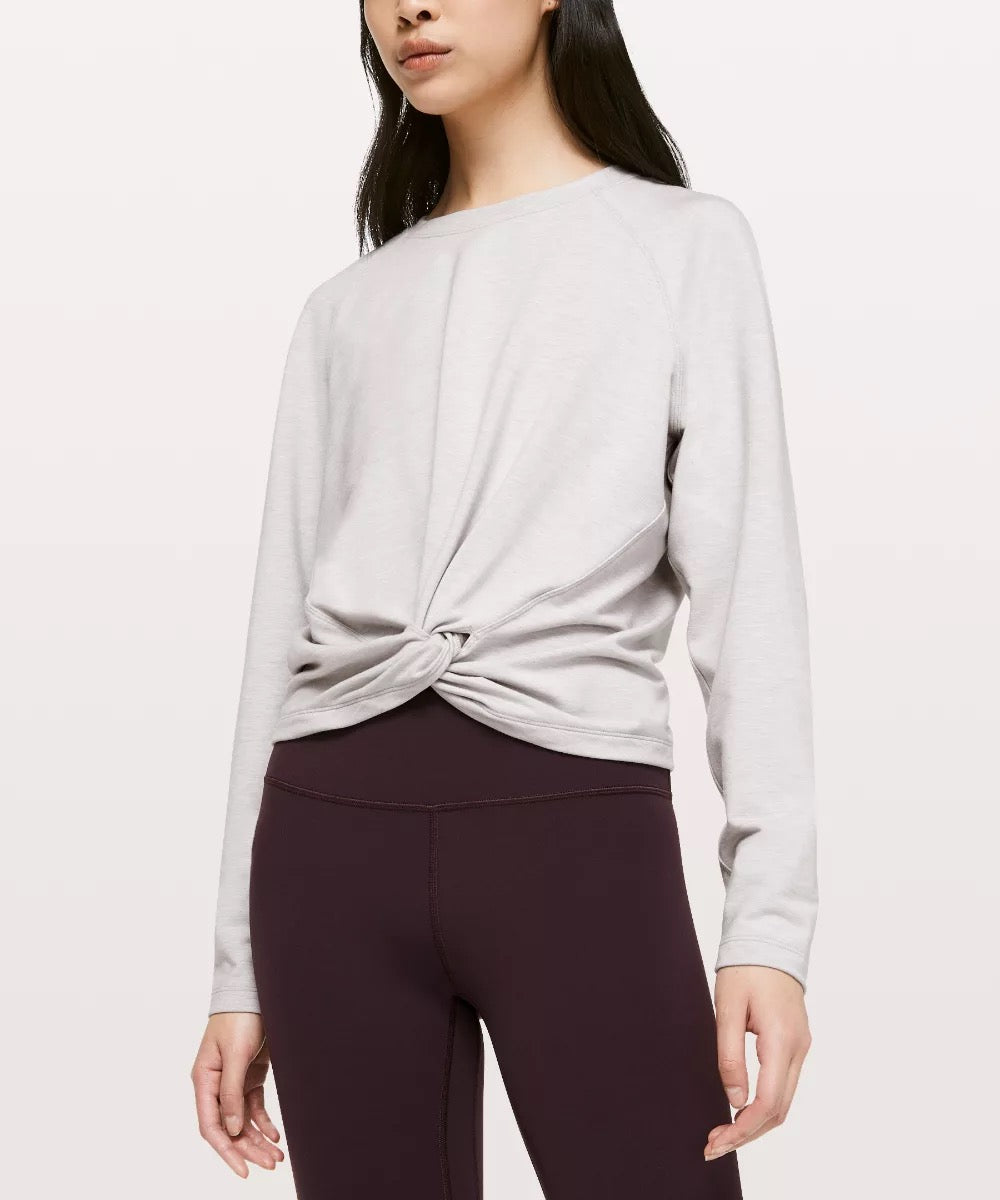 Lululemon Tuck and Gather Pullover in Light Gray
